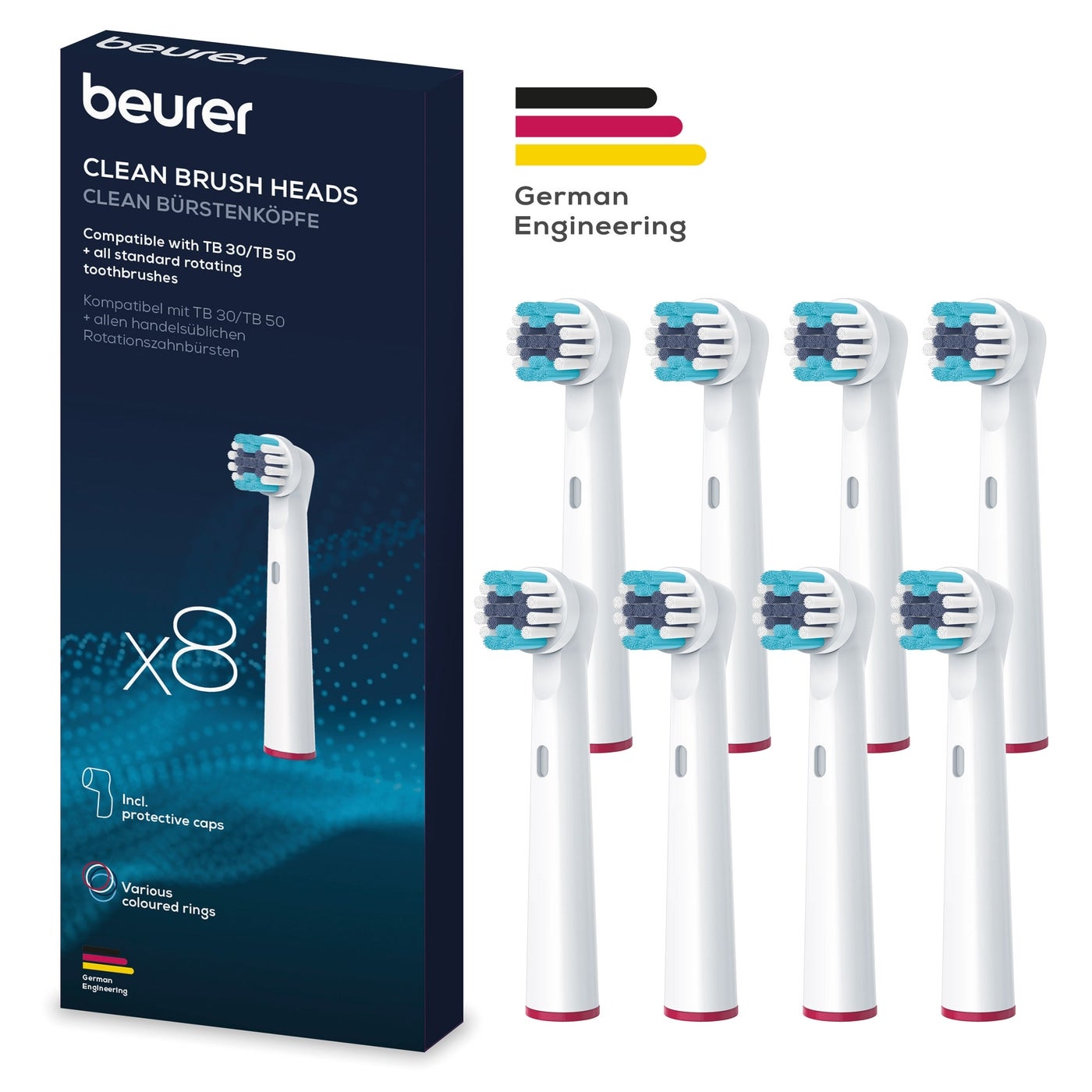 Beurer Borstelkoppen Clean voor TB 30 / TB 50 (8 stuks)