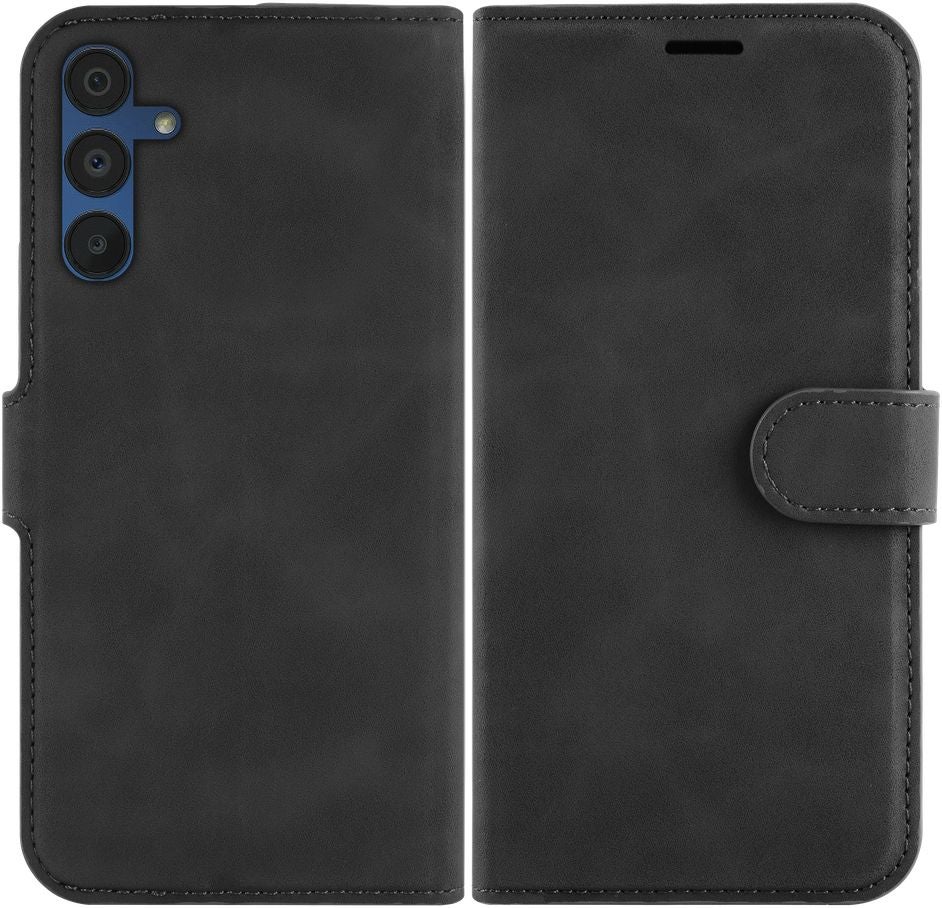 Just In Case Samsung Galaxy A15 Premium Wallet Case Zwart