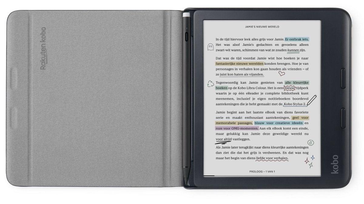 Kobo Libra Colour Notebook SleepCover Zwart