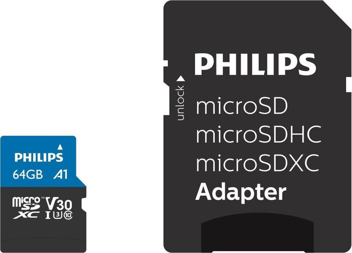 Philips MicroSDXC UHS-I U3 Kaart 64GB